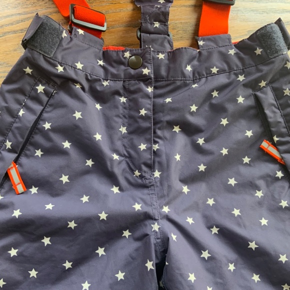 MINI BODEN star print snow pant with suspenders /Kids 9/10/exc cond - Picture 5 of 8